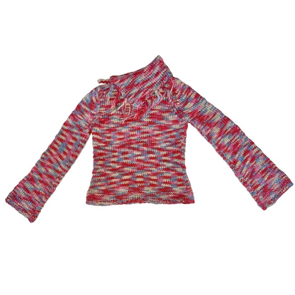 525 Chunky Knit Multicolor Size S Acrylic Blend Knit Boho Sweater‎